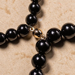 Buddha Gift Black Obsidian Jade Om Mani Padme Hum Strength Couple Magnetic Bracelet