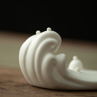 Buddha Gift Buddha Monk Ceramic Sea Wave Mountain Blessing Incense Burner Decoration