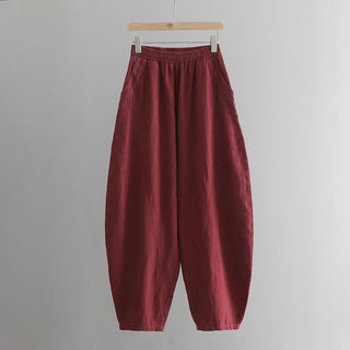 Buddha Gift Solid Color Loose Yoga Harem Pants With Pockets