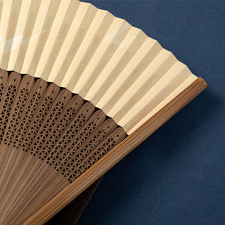 Buddha Gift Lotus Dragonfly Wild Geese Plum Blossom Handheld Silk Bamboo Folding Fan 22.5cm