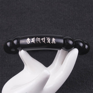 Buddha Gift 999 Sterling Silver Ebony Wood Om Mani Padme Hum Inlaid Balance Bracelet