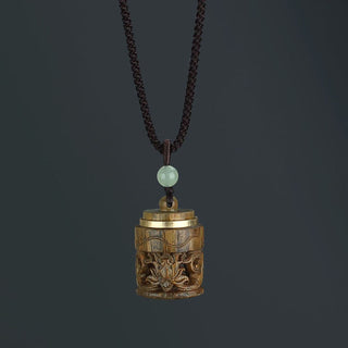 Buddha Gift Tibet Green Sandalwood Rosewood Om Mani Padme Hum Lotus Positive Soothing Necklace Pendant