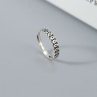 Buddha Gift Vintage Copper Coin Design Luck Adjustable Ring