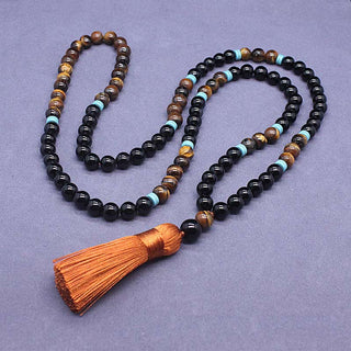 Buddha Gift Tibetan Black Onyx Peaceful Mala Set