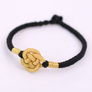 Buddha Gift Handmade Simple Design Chinese Knotting Luck Strength Braid String Bracelet