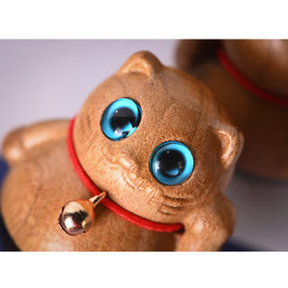 Buddha Gift Mini Lucky Cat Kitten Phoebe Zhennan Wood Blessing Decoration
