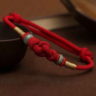 Buddha Gift Red String Jade Luck Fortune Knot Braided String Bracelet