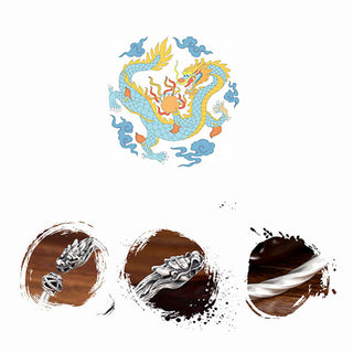 Buddha Gift 999 Sterling Silver Year of the Dragon Luck Strength Metal Cuff Bracelet Bangle