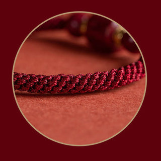 Buddha Gift Tibet Cinnabar Om Mani Padme Hum Engraved Blessing Braided Bracelet