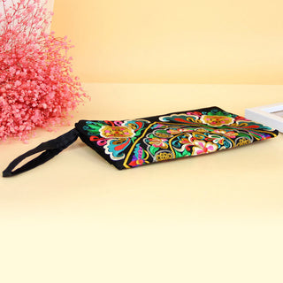 Buddha Gift Dragon Butterfly Cosmos Flower Embroidery Wallet Shopping Purse