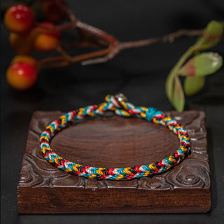 Buddha Gift Tibet Handmade Five Color Thread Protection Braid String Bracelet