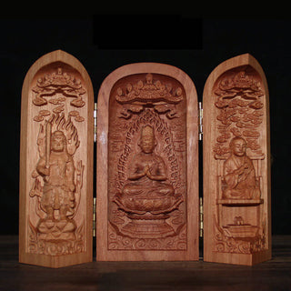 Buddha Gift Avalokitesvara Kwan Yin Buddha Cherry Wood Compassion Home Decoration Altar