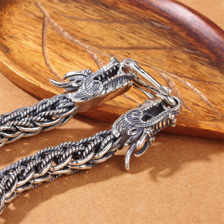 Buddha Gift 925 Sterling Silver Dragon Success Strength Bracelet Bangle