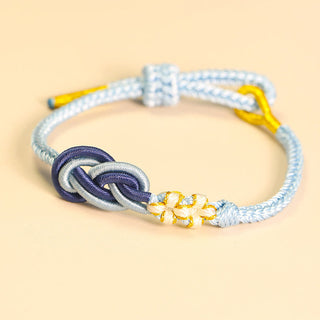 Buddha Gift Handcrafted Eight Thread Peace Knot Peach Blossom Knot Luck Connection Bracelet