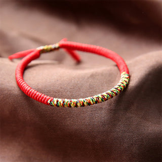 Buddha Gift Tibetan Handmade Multicolor King Kong Knot Luck Strength Braided Bracelet