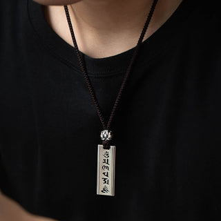 Buddha Gift 999 Sterling Silver Om Mani Padme Hum Engraved Lotus Wisdom Necklace Pendant