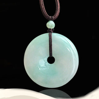 Buddha Gift Round Jade String Luck Necklace Pendant