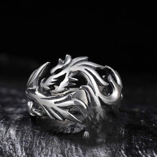 Buddha Gift Dragon Pattern Protection Strength Adjustable Ring