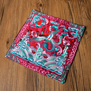 Buddha Gift Phoenix Dragon Kirin Embroidery Cup Mat Pad Tea Cup Coaster Kung Fu Tea Mat