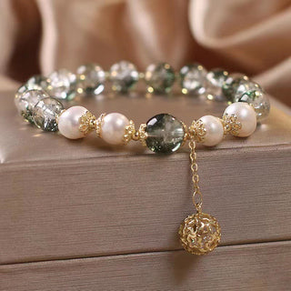 Buddha Gift Green Phantom Pearl Self-acceptance Charm Bracelet