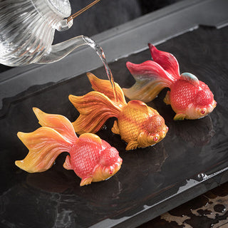 Buddha Gift Color Changing Koi Fish Resin Tea Pet Wealth Home Figurine Decoration