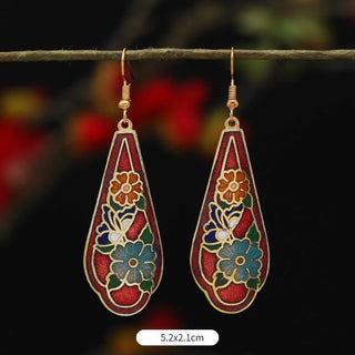 Buddha Gift Lotus Butterfly Flower Alloy Copper Enlightenment Drop Earrings