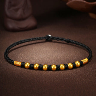 Buddha Gift 999 Gold Beads Luck King Kong Knot Handmade Braided Protection Bracelet