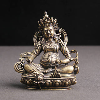 Buddha Gift Yellow Jambhala Bodhisattva Figurine Serenity Copper Statue Decoration