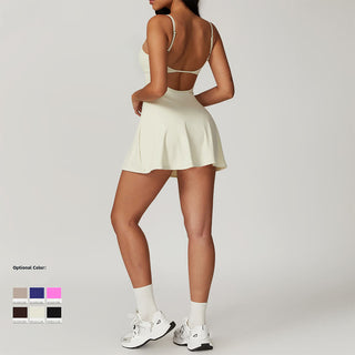 Buddha Gift Solid Backless Tennis Yoga Women Sports Dress