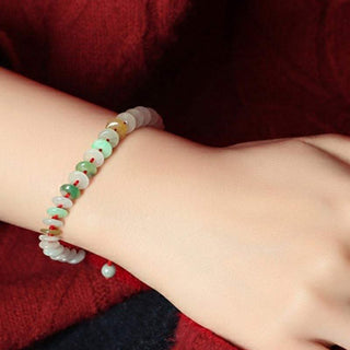 Buddha Gift Round Jade Lucky Red String Weave Bracelet