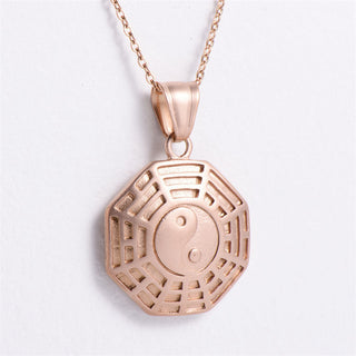 Buddha Gift Bagua Yin Yang Titanium Steel Balance Necklace Chain Pendant