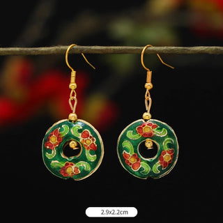 Buddha Gift Lotus Butterfly Flower Alloy Copper Enlightenment Drop Earrings