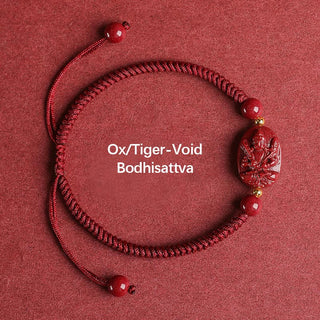 Buddha Gift Chinese Zodiac Natal Buddha Cinnabar Keep Away Evil Spirits Rope Bracelet