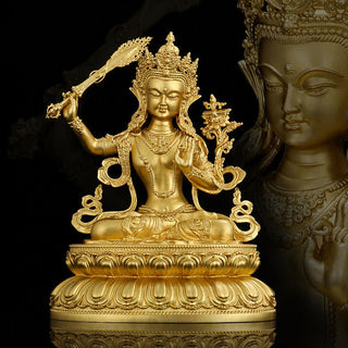 Buddha Gift Shakyamuni Amitabha Medicine Buddha Figurine Serenity Copper Statue Home Decoration