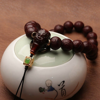 Buddha Gift Tibetan Bodhi Seed Agate Bead Luck Wealth Tassel Charm Wrist Mala