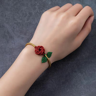 Buddha Gift Rose Flower Rope Eight Thread Peace Knot Luck Handmade Bracelet