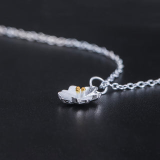 Buddha Gift 925 Sterling Silver Cherry Blossom Flower Blessing Necklace Pendant