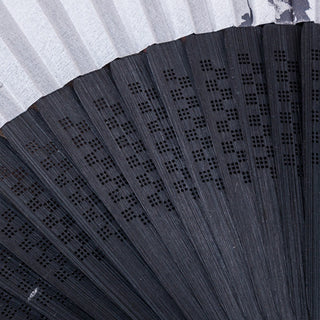 Buddha Gift Mountains Plum Blossom Lotus Magpie Bamboo Leaves Handheld Silk Bamboo Folding Fan 22.5cm