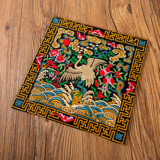 Buddha Gift Phoenix Dragon Kirin Embroidery Cup Mat Pad Tea Cup Coaster Kung Fu Tea Mat
