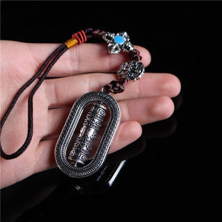 Buddha Gift Tibet Om Mani Padme Hum Prayer Wheel Peace Rotatable Car Hanging Decoration
