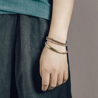 Buddha Gift Tibetan Various Agate Stone Copper Protection Triple Wrap Bracelet