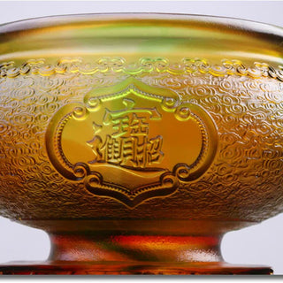 Buddha Gift Handmade Liuli Crystal PiXiu Treasure Bowl Art Piece Home Decoration