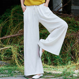 Buddha Gift Plain Wide Leg Pants Dance Women's Yoga Pants With Pockets