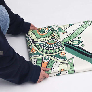 Buddha Gift Tibetan Lotus Mandala Enlightenment Foldable Natural Rubber Yoga Mat Decoration