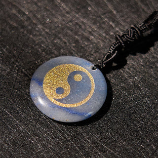 Buddha Gift Various Crystal Amethyst Tiger Eye Green Aventurine Yin Yang Spiritual Necklace Pendant