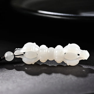 Buddha Gift Tibetan Natural Hetian Cyan Jade White Jade Dorje Vajra Engraved Success Necklace Pendant