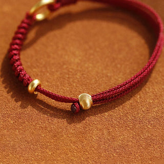 Buddha Gift Alloy Peace Buckle Luck Red String Bracelet