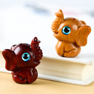 Buddha Gift Sandalwood Small Leaf Red Sandalwood Green Sandalwood Lucky Mini Elephant Carved Protection Decoration
