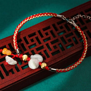Buddha Gift Chinese Zodiac Jade Prosperity Red String Bracelet Anklet