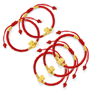 Buddha Gift 999 Sterling Silver Year of the Dragon Copper Coin Fortune Dragon Fu Character Luck Handcrafted Red String Braided Bracelet